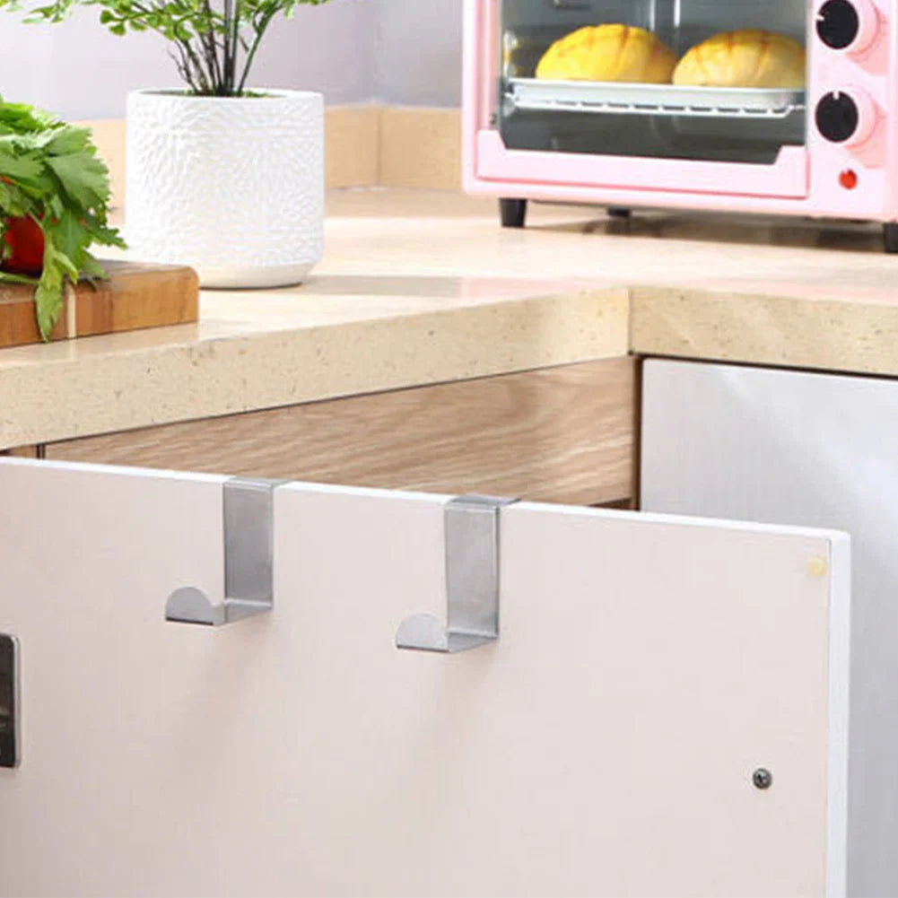 Conjunto 6 peças Gancho De Porta de Inox Prata Conjunto 6 peças Gancho De Porta de Inox Prata LightHousi
