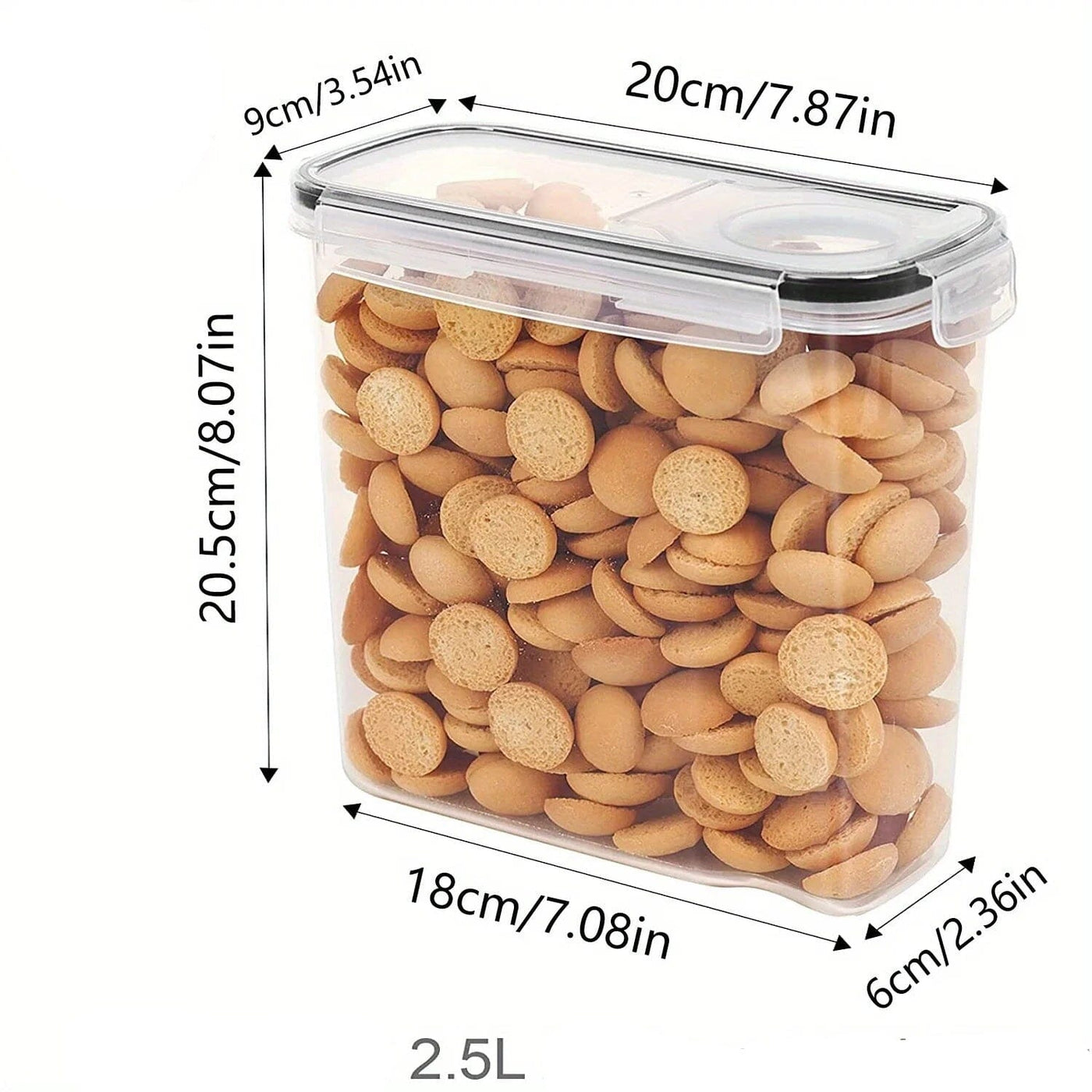 Conjunto De Potes Herméticos de Plástico 2.5L Conjunto De Potes Herméticos de Plástico 2.5L LightHousi