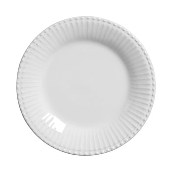 Conjunto Prato Para Sobremesa Frisado Branco 6pcs Coleção Pratos- Conjunto Prato Para Sobremesa Frisado Branco 6pcs Design & Casa