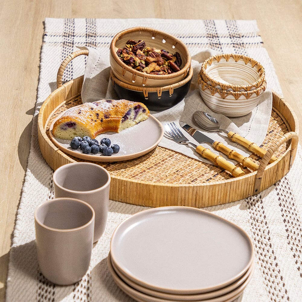 Conjunto Talheres 36pcs Prata-Bambu Coleção Mesa Posta> Jogos de Talheres- Conjunto Talheres 36pcs Prata-Bambu Design & Casa