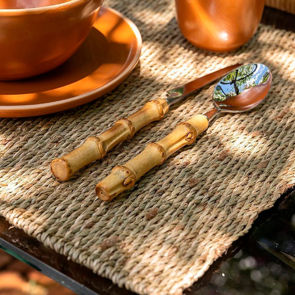 Conjunto Talheres 36pcs Prata-Bambu Coleção Mesa Posta> Jogos de Talheres- Conjunto Talheres 36pcs Prata-Bambu Design & Casa
