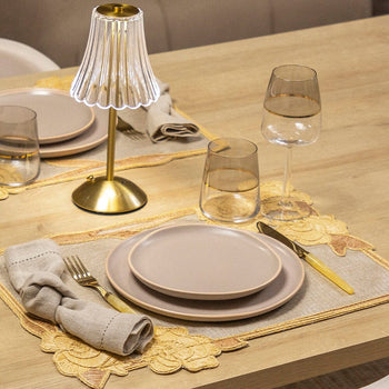 Copo de Vidro 380ml com Filete Dourado Coleção Mesa Posta> Copos e Taças- Copo de Vidro 380ml com Filete Dourado Design & Casa