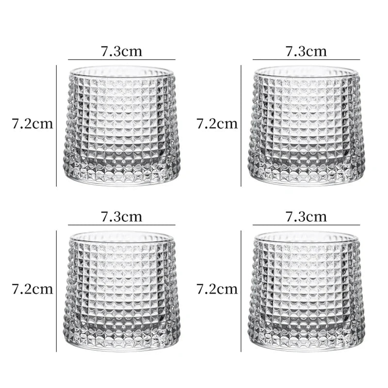 Copo De Whisky Giratório De Vidro 160ml Copo De Whisky Giratório De Vidro 160ml LightHousi 4 Peças -160ml-A 160ml