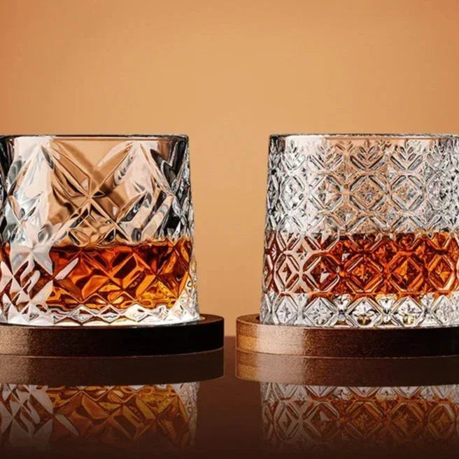 Copo Para Whisky De Vidro Com Suporte de Bambu Copo Para Whisky De Vidro Com Suporte de Bambu LightHousi