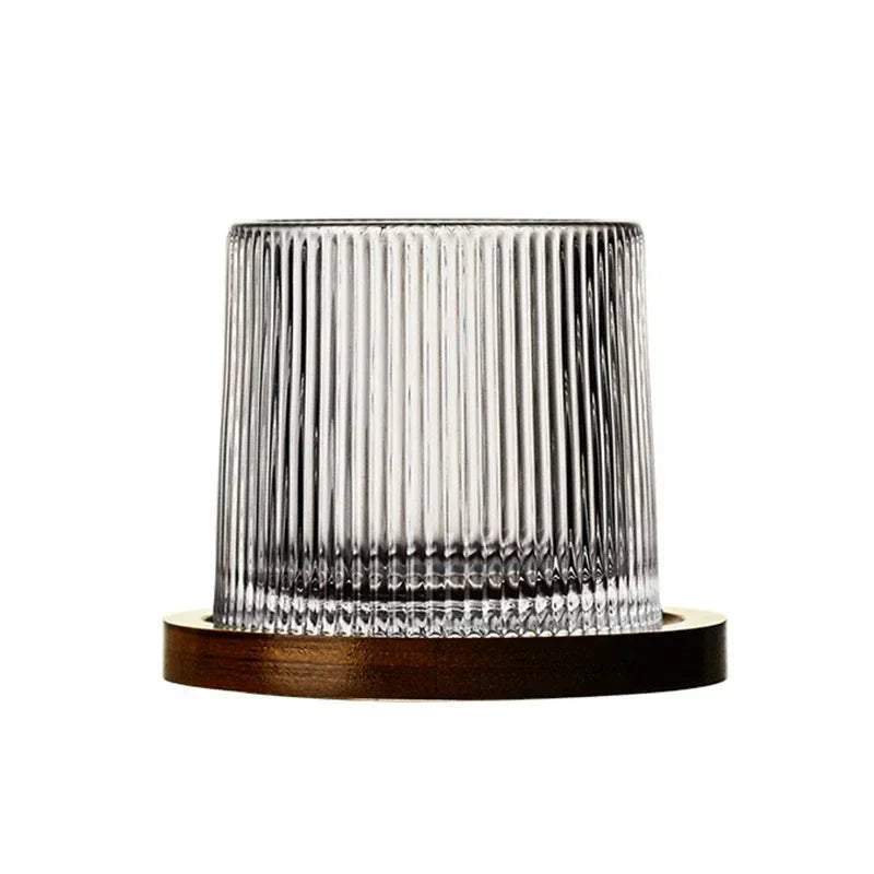 Copo Para Whisky De Vidro Com Suporte de Bambu Copo Para Whisky De Vidro Com Suporte de Bambu LightHousi