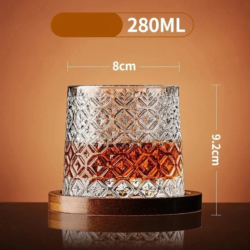 Copo Para Whisky De Vidro Com Suporte de Bambu Copo Para Whisky De Vidro Com Suporte de Bambu LightHousi Modelo B 280ml