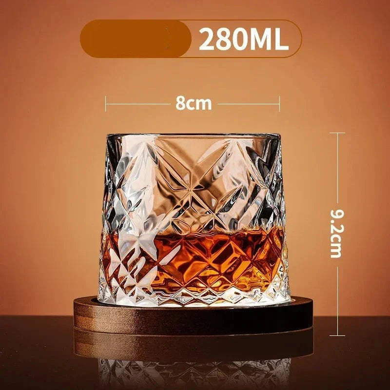 Copo Para Whisky De Vidro Com Suporte de Bambu Copo Para Whisky De Vidro Com Suporte de Bambu LightHousi Modelo C 280ml