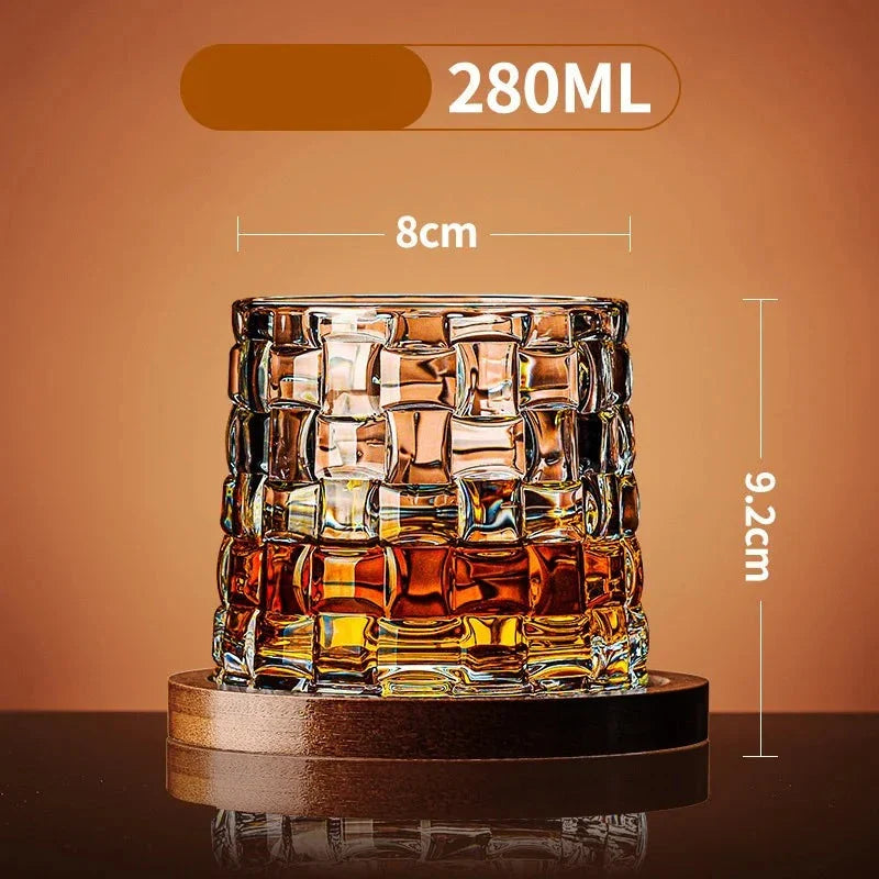 Copo Para Whisky De Vidro Com Suporte de Bambu Copo Para Whisky De Vidro Com Suporte de Bambu LightHousi Modelo F 280ml