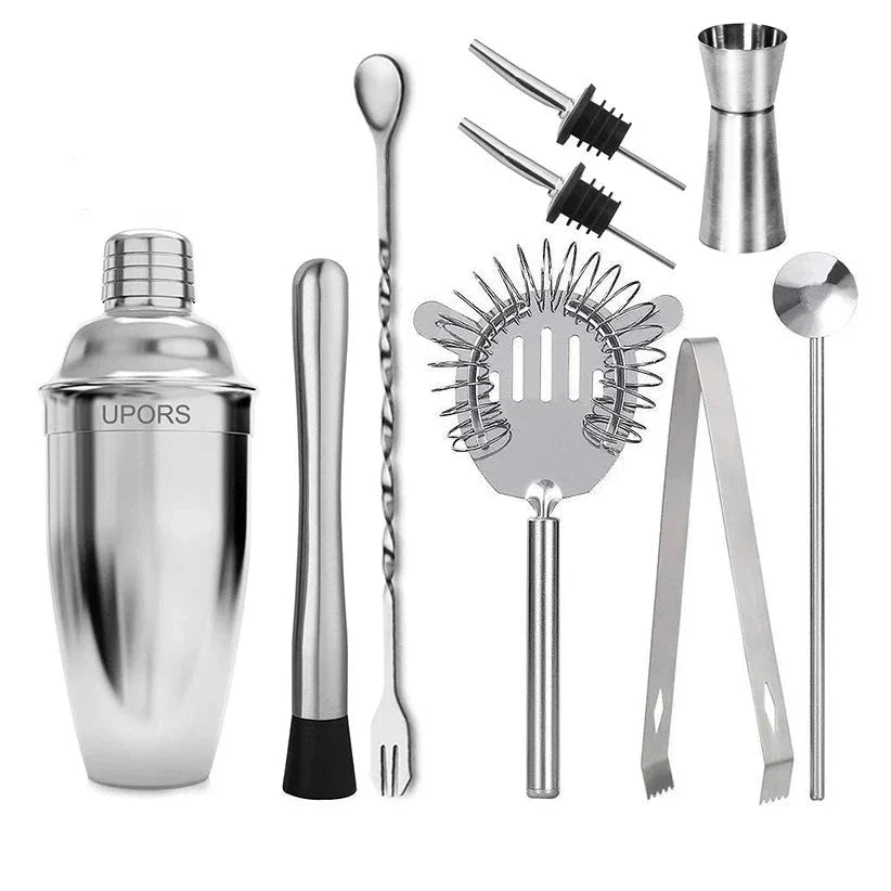 Coqueteleira De Inox Prata Coqueteleira De Inox Prata LightHousi 550ml-9 peças