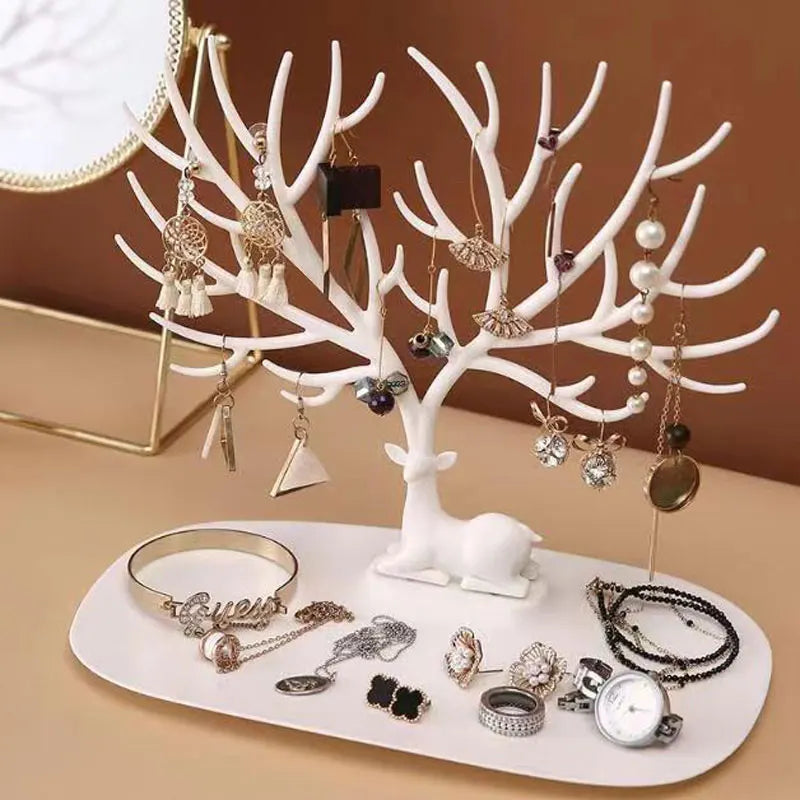 Creative Antlers Jewelry Display Stand Earrings Necklace Hanging Racks Pendant Bracelet Ring Organizer Holder Make Up Tray Design & Casa