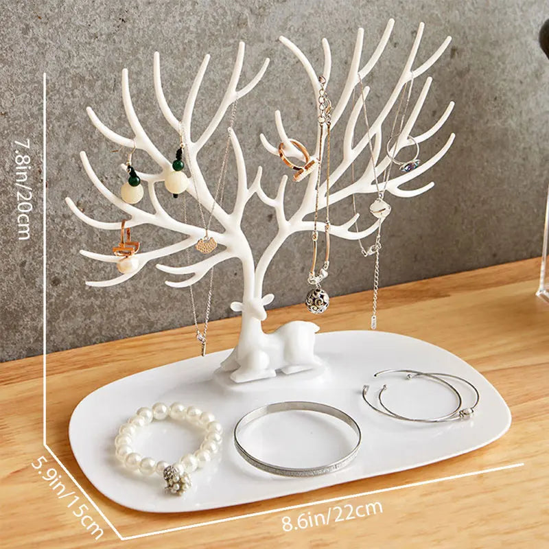 Creative Antlers Jewelry Display Stand Earrings Necklace Hanging Racks Pendant Bracelet Ring Organizer Holder Make Up Tray Design & Casa