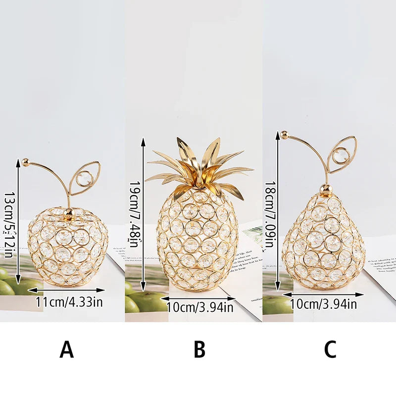 Decoração Para Casa Fruta Artificial De Cristal Dourado Decoração Para Casa Fruta Artificial De Cristal Dourado LightHousi