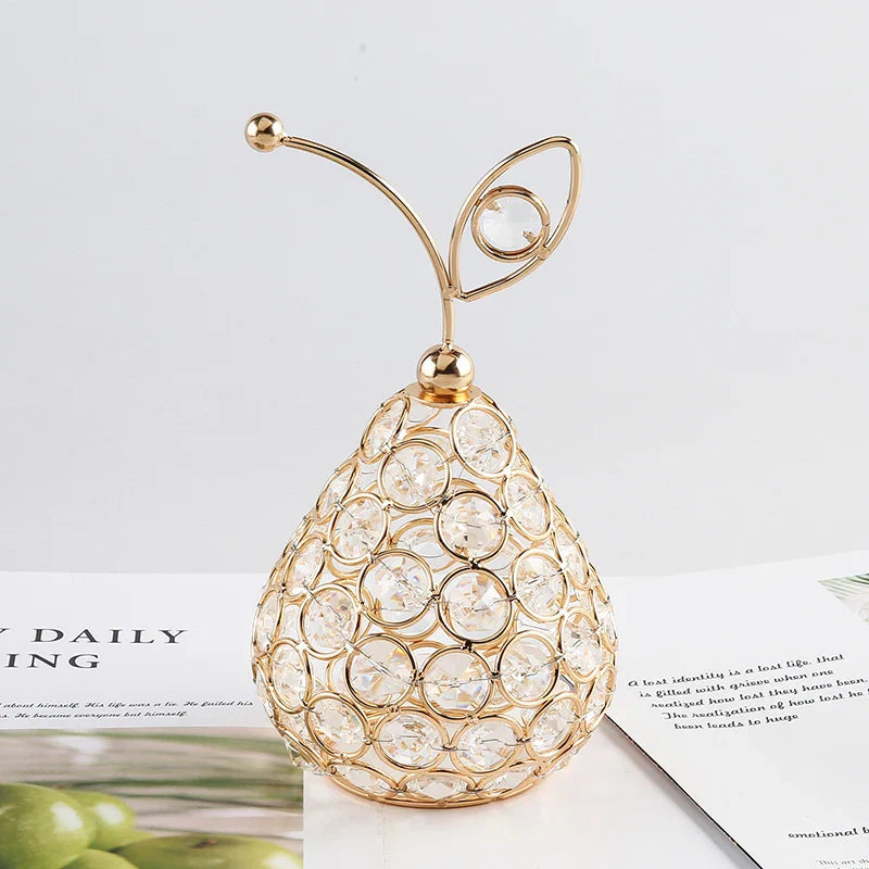 Decoração Para Casa Fruta Artificial De Cristal Dourado Decoração Para Casa Fruta Artificial De Cristal Dourado LightHousi