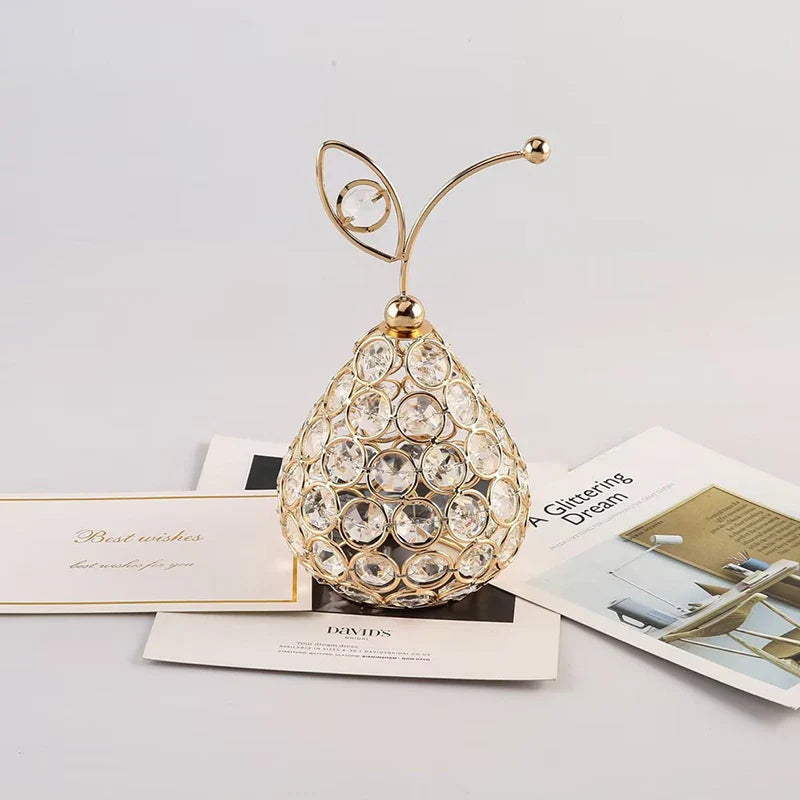 Decoração Para Casa Fruta Artificial De Cristal Dourado Decoração Para Casa Fruta Artificial De Cristal Dourado LightHousi C