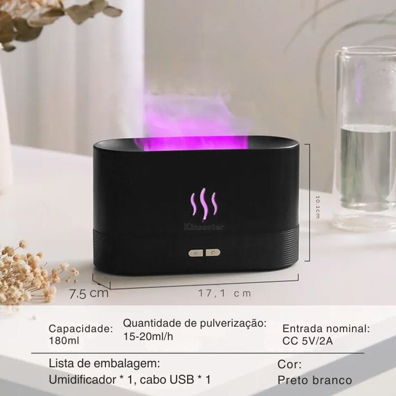 Difusor de Aromas Elétrico Fogo 180ml Difusor de Aromas Elétrico Fogo 180ml Design & Casa