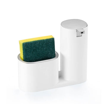 Dispenser Porta Detergente 900ml Dispenser Porta Detergente 900ml Design & Casa Branco com Prata