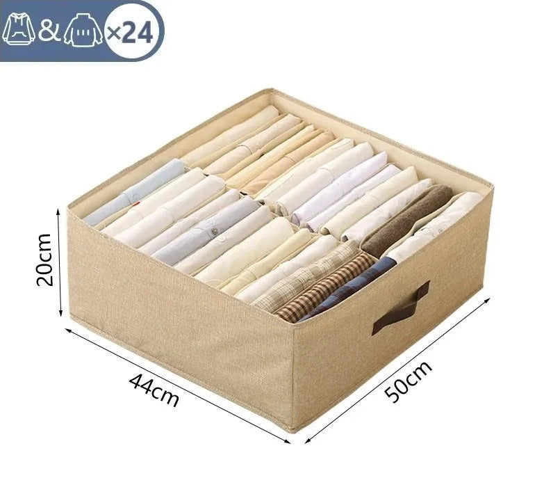 Double Row Clothes Storage Box Closet Organizer For Underwear Shirts Pants Organizer Drawer Storage Box Cabinet Drawer Organizer Design & Casa beige 24 grids for