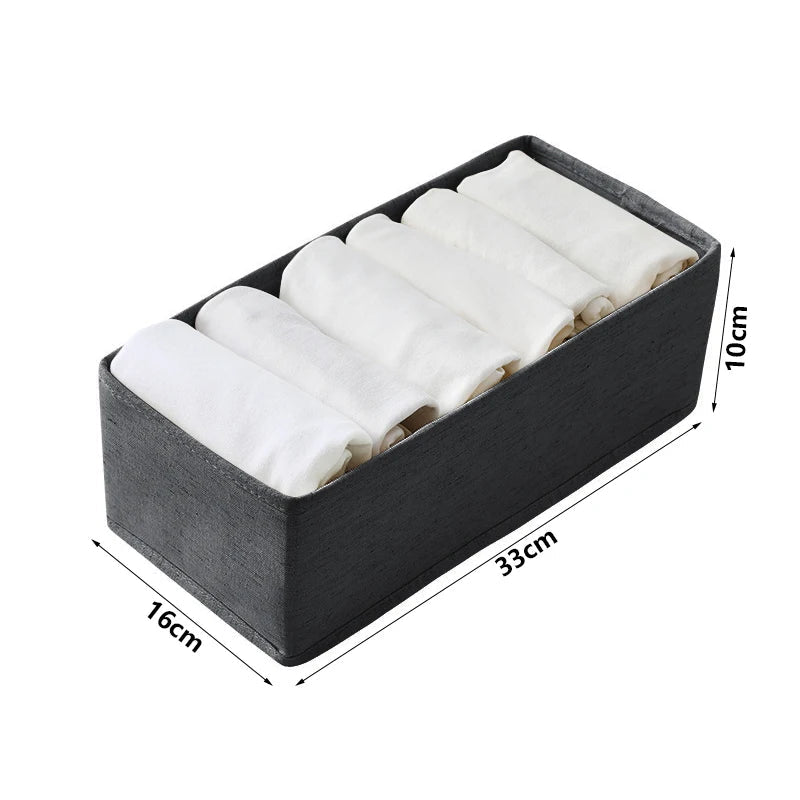 Double Row Clothes Storage Box Closet Organizer For Underwear Shirts Pants Organizer Drawer Storage Box Cabinet Drawer Organizer Design & Casa black 6 grids