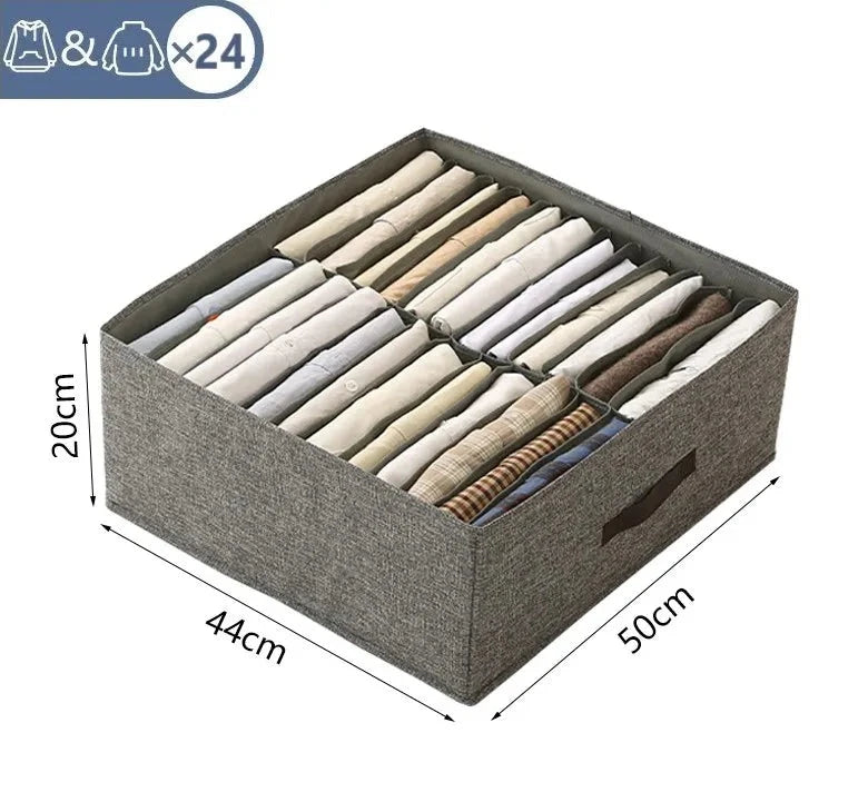 Double Row Clothes Storage Box Closet Organizer For Underwear Shirts Pants Organizer Drawer Storage Box Cabinet Drawer Organizer Design & Casa grey 24 grids 1