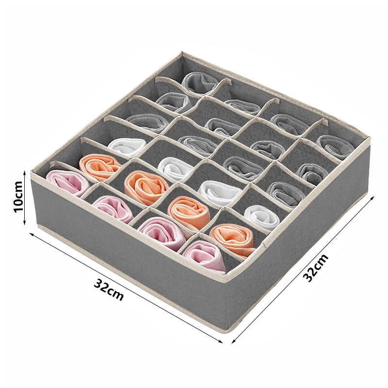 Double Row Clothes Storage Box Closet Organizer For Underwear Shirts Pants Organizer Drawer Storage Box Cabinet Drawer Organizer Design & Casa grey 24 grids
