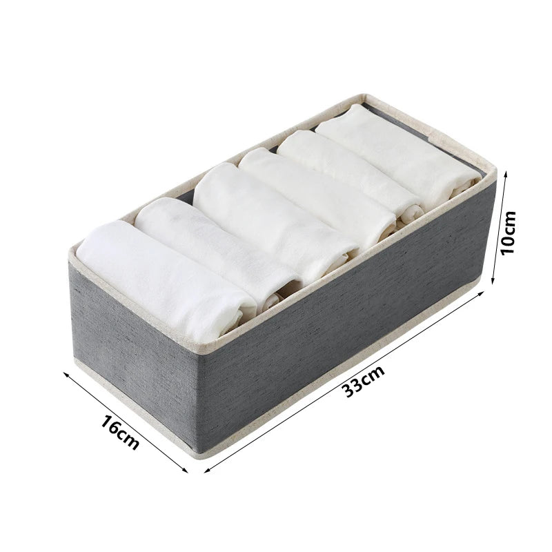 Double Row Clothes Storage Box Closet Organizer For Underwear Shirts Pants Organizer Drawer Storage Box Cabinet Drawer Organizer Design & Casa grey 6 grids