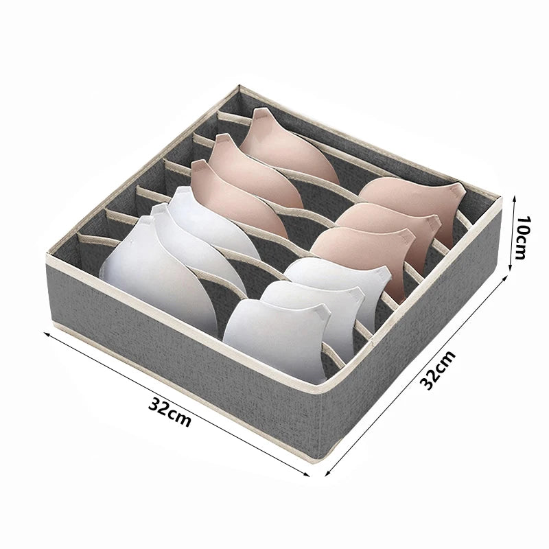 Double Row Clothes Storage Box Closet Organizer For Underwear Shirts Pants Organizer Drawer Storage Box Cabinet Drawer Organizer Design & Casa grey 7 grids