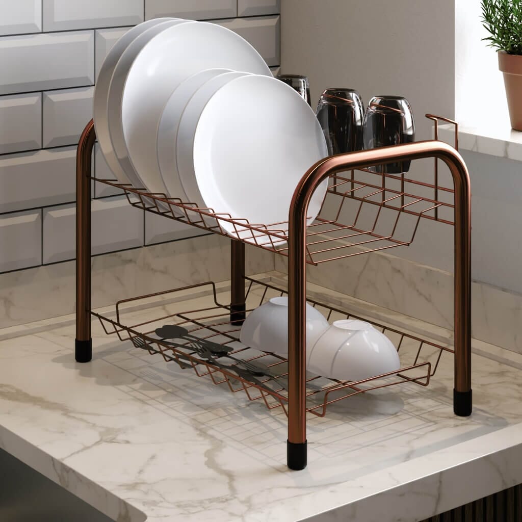 Escorredor de Louça Estilo Beliche Para Pratos E Copos Escorredor de Louça Estilo Beliche Para Pratos E Copos Design & Casa Cobre