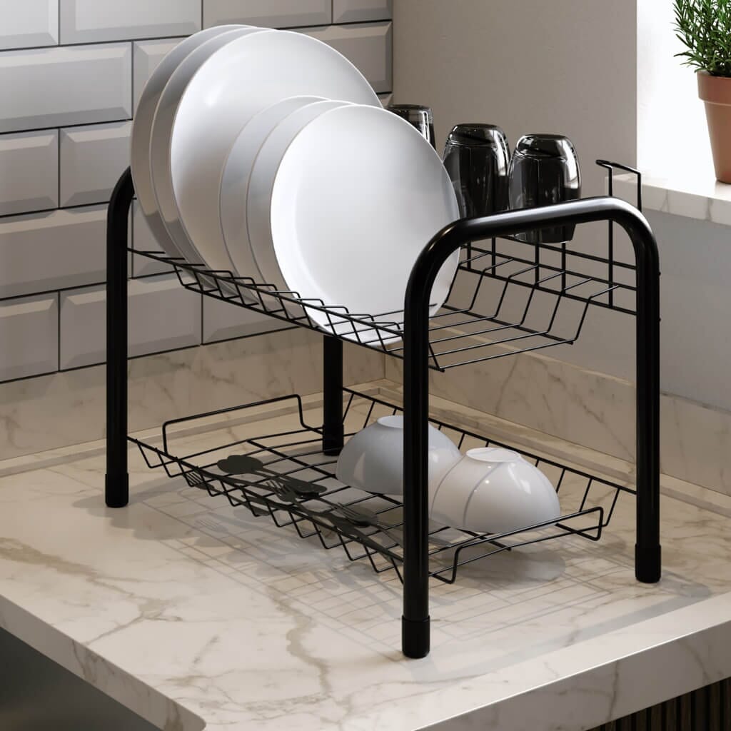 Escorredor de Louça Estilo Beliche Para Pratos E Copos Escorredor de Louça Estilo Beliche Para Pratos E Copos Design & Casa Preto