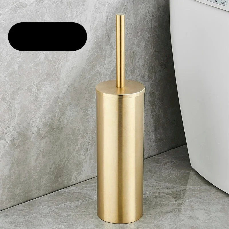 Escova Sanitária De Inox Com Suporte De Parede Escova Sanitária De Inox Com Suporte De Parede LightHousi Dourado