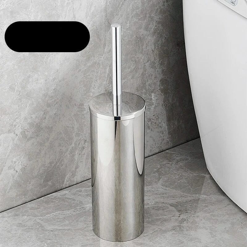 Escova Sanitária De Inox Com Suporte De Parede Escova Sanitária De Inox Com Suporte De Parede LightHousi Prata Espelhado
