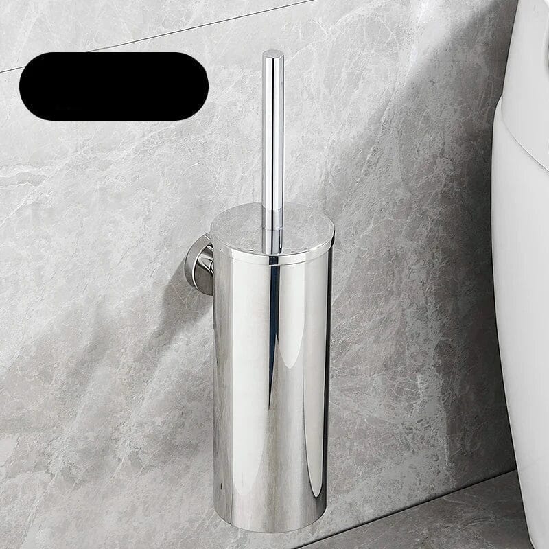Escova Sanitária De Inox Com Suporte De Parede Escova Sanitária De Inox Com Suporte De Parede LightHousi Prata Espelhado Com Suporte