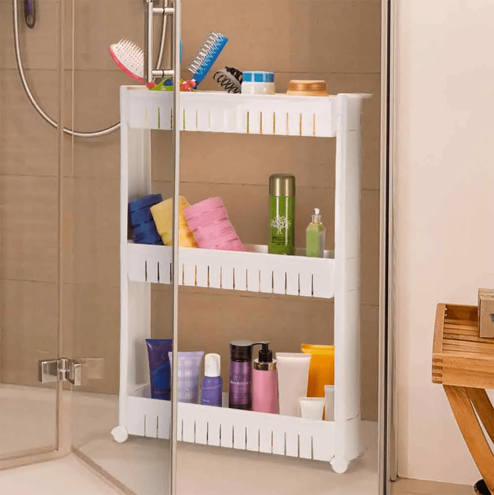 Estante Multiuso com Rodízios 3 Andares Coleção Cozinha- Estante Multiuso com Rodízios 3 Andares Design & Casa