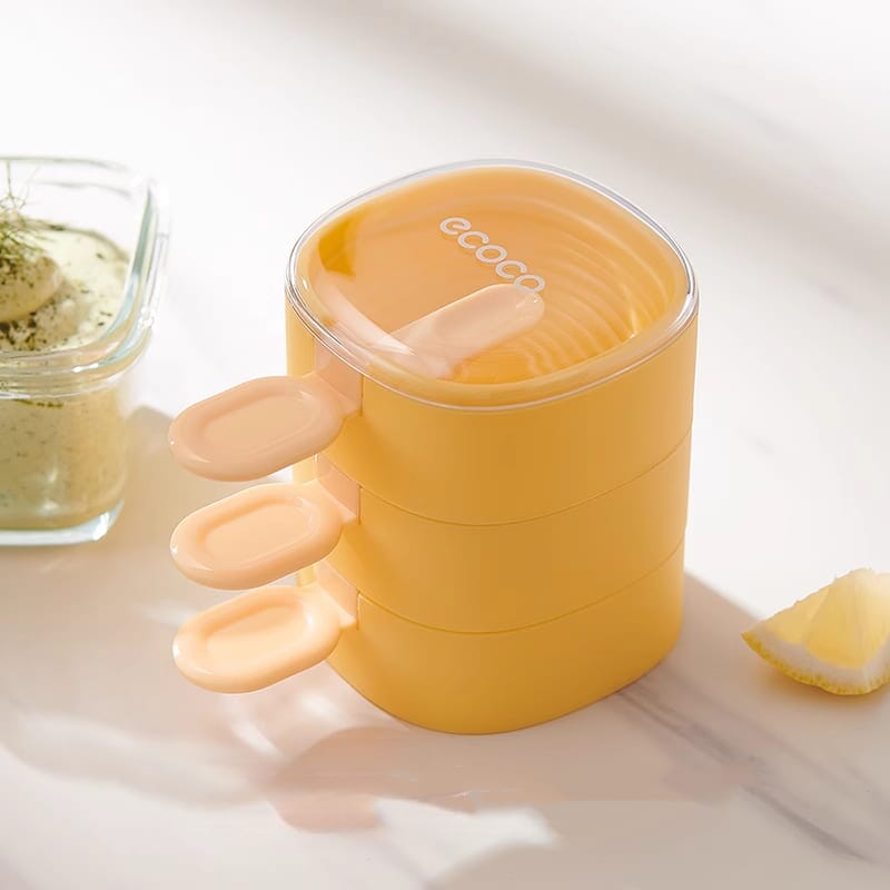 Forma de Picolé de Silicone Com Tampa Hermética Forma de Picolé de Silicone Com Tampa Hermética LightHousi Amarelo