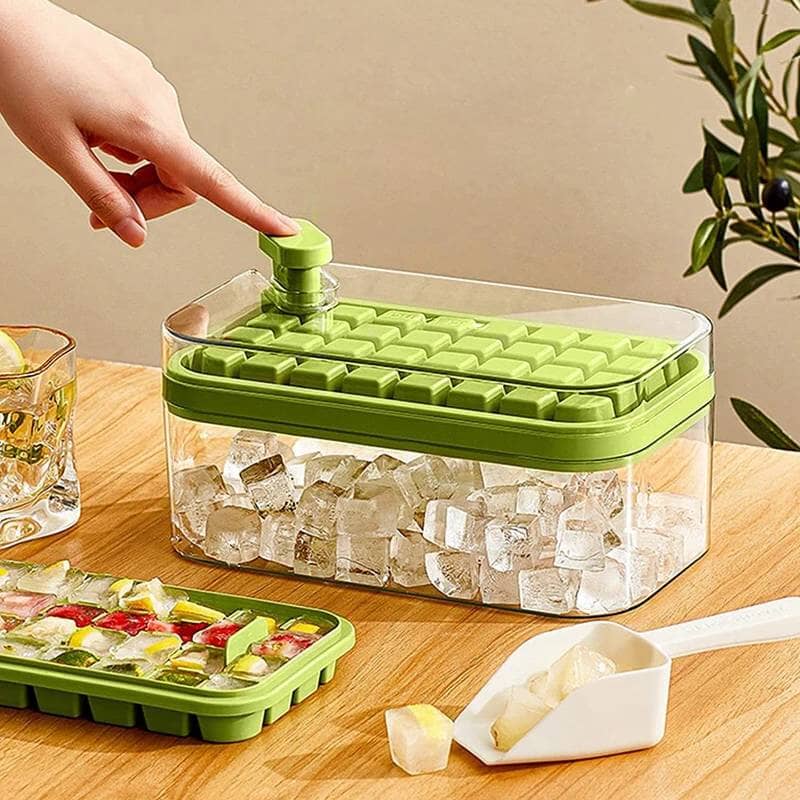 Formas De Gelo De Silicone Com Tampa Formas De Gelo De Silicone Com Tampa LightHousi Verde