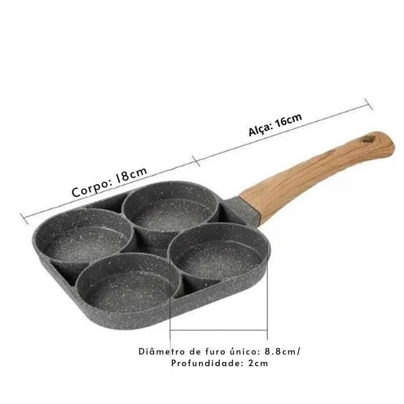 Frigideira Antiaderente para Ovos 4 Furos Multiuso Frigideira Antiaderente para Ovos 4 Furos Multiuso Design & Casa