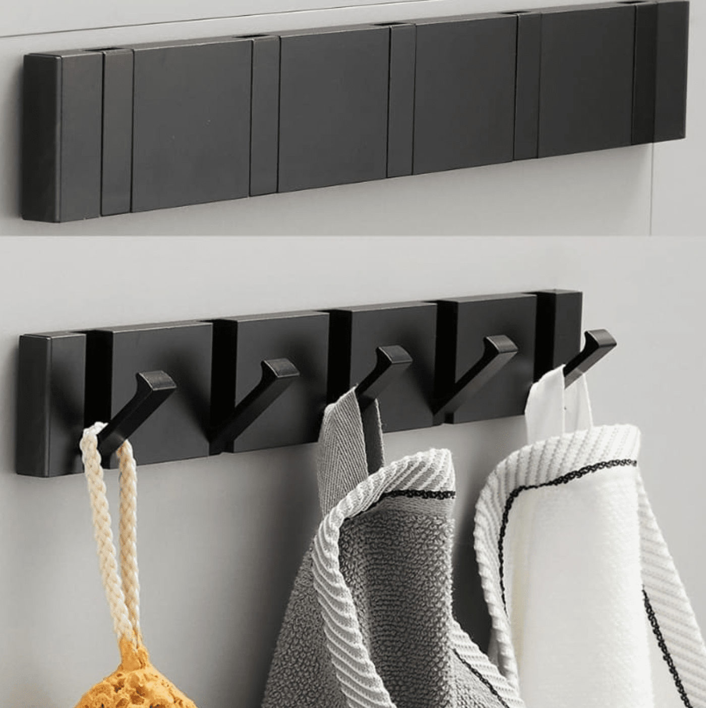 Gancho de Parede Dobrável Invisível Gancho de Parede Dobrável Invisível Design & Casa Preto 1 Gancho