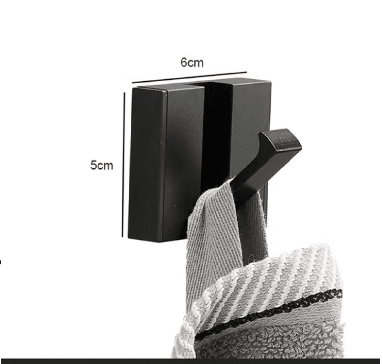 Gancho de Parede Dobrável Invisível Gancho de Parede Dobrável Invisível Design & Casa Preto 1 Gancho