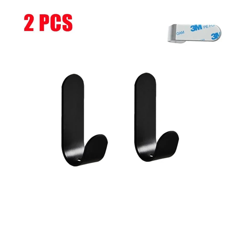 Gancho de Parede Multiuso - Instalação Sem Furos 5 unidades Design & Casa Black - 2 PCS