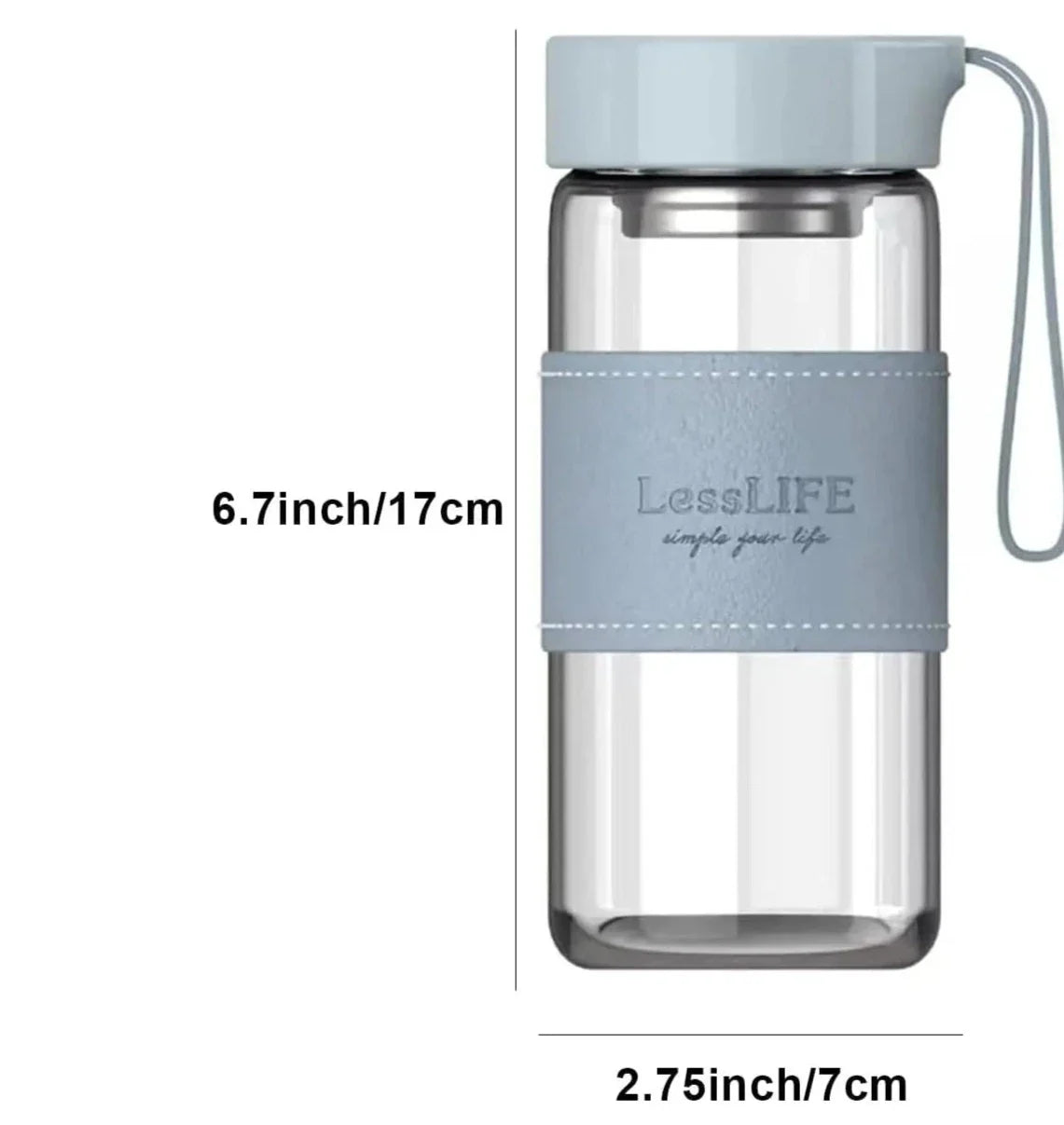 Garrafa De Água De Vidro Com Infusor De Chá 480ml Garrafa De Água De Vidro Com Infusor De Chá 480ml LightHousi