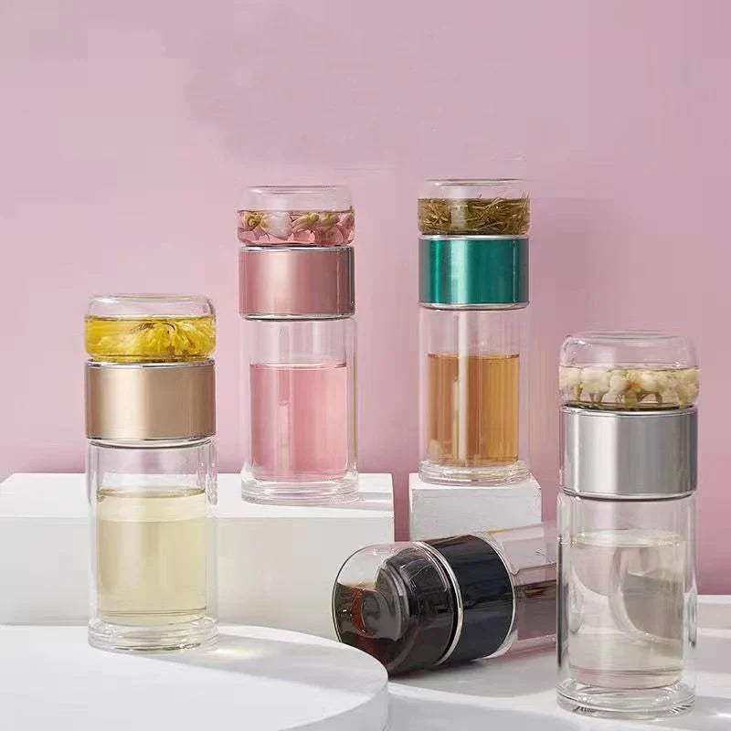 Garrafa De Vidro Borosilicato Com Filtro E Infusor Garrafa De Vidro Borosilicato Com Filtro E Infusor LightHousi