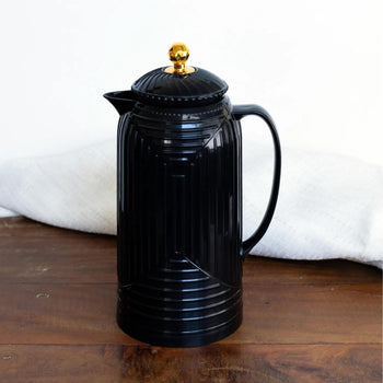 Garrafa Térmica de Plástico Geometric Preta 1L - Wolff Design & Casa