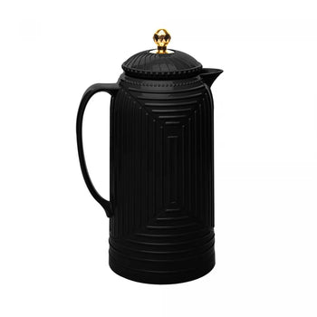 Garrafa Térmica de Plástico Geometric Preta 1L - Wolff Design & Casa