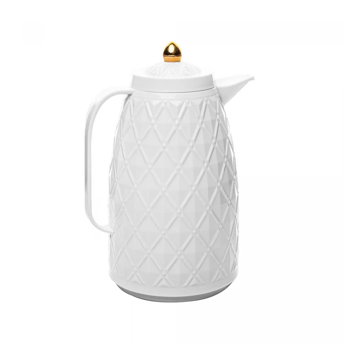 Garrafa Térmica de Plástico Matelassê Branca 1L Coleção Mesa Posta> Garrafas Térmicas- Garrafa Térmica de Plástico Matelassê Branca 1L Design & Casa