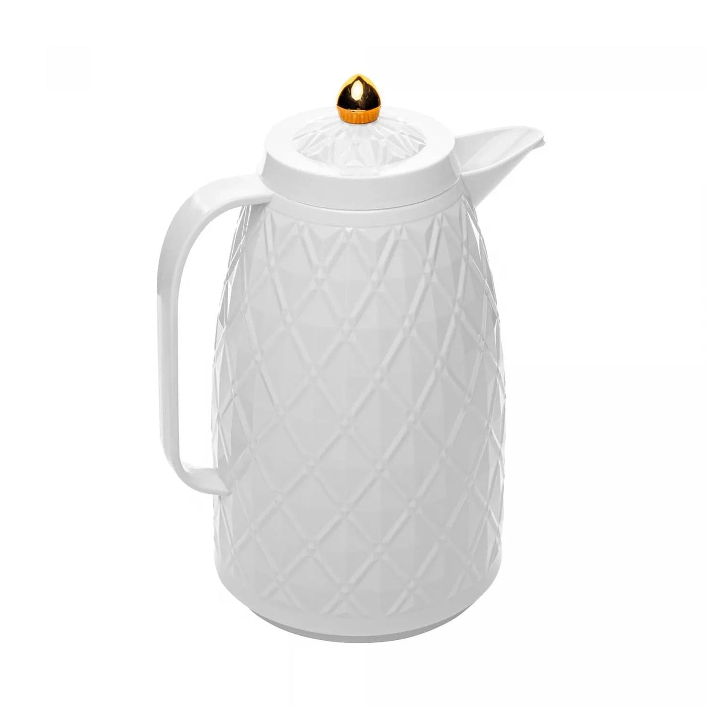 Garrafa Térmica de Plástico Matelassê Branca 1L Coleção Mesa Posta> Garrafas Térmicas- Garrafa Térmica de Plástico Matelassê Branca 1L Design & Casa