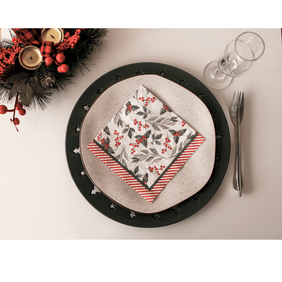 Guardanapo De Papel Natalino Azevinhos C/20 Folhas Guardanapo De Papel Natalino C/20 Folhas Design & Casa