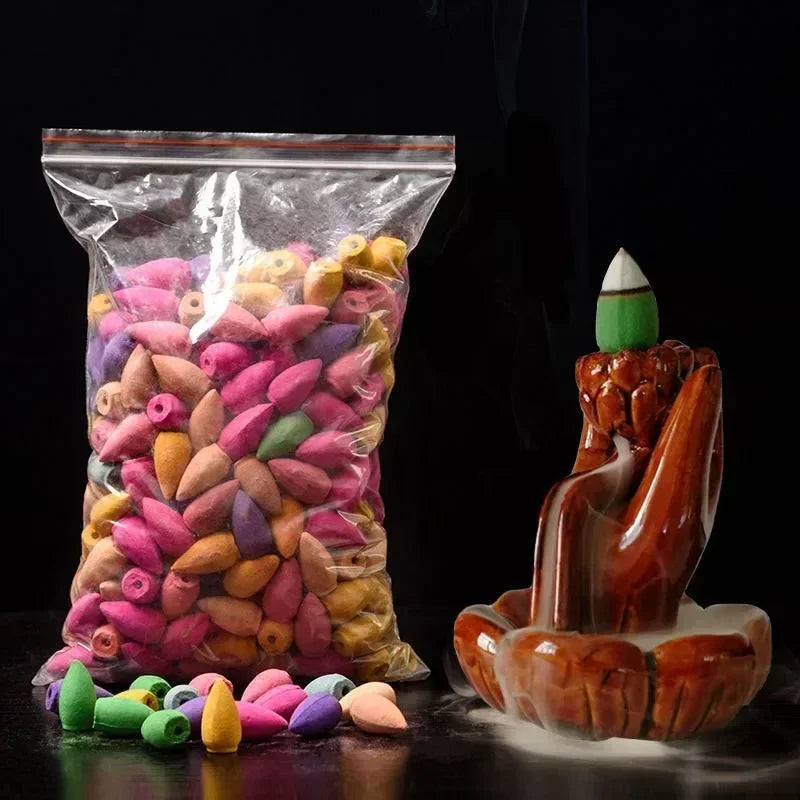 Incenso em Resina Várias Frangâncias Coleção Saúde e Bem Estar - Incensos em Vários Tipos de Fragrância no Formato de Cone Design & Casa