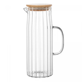 Jarra de Vidro com Tampa em Bambu 1,2L Coleção Mesa Posta> Jarra-Jarra de Vidro com Tampa em Bambu 1,2L Design & Casa