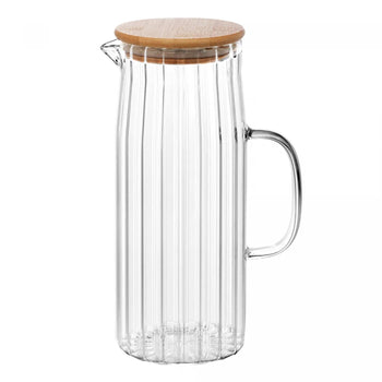 Jarra de Vidro com Tampa em Bambu 1,2L Coleção Mesa Posta> Jarra-Jarra de Vidro com Tampa em Bambu 1,2L Design & Casa