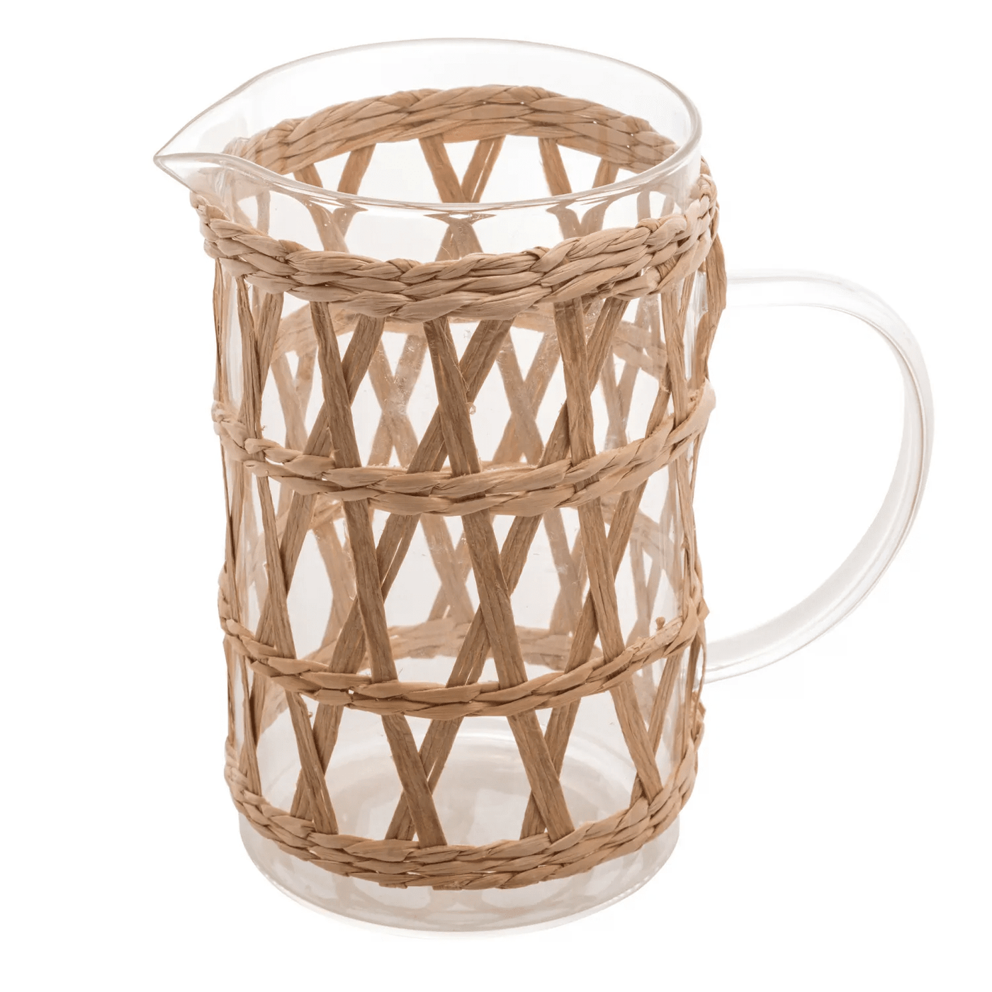 Jarra de Vidro e Fibra Natural 1 L Coleção Mesa Posta>Jarras- Jarra de Vidro e Fibra Natural 1 L Design & Casa