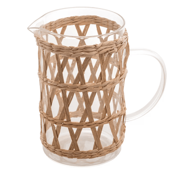 Jarra de Vidro e Fibra Natural 1 L Coleção Mesa Posta>Jarras- Jarra de Vidro e Fibra Natural 1 L Design & Casa